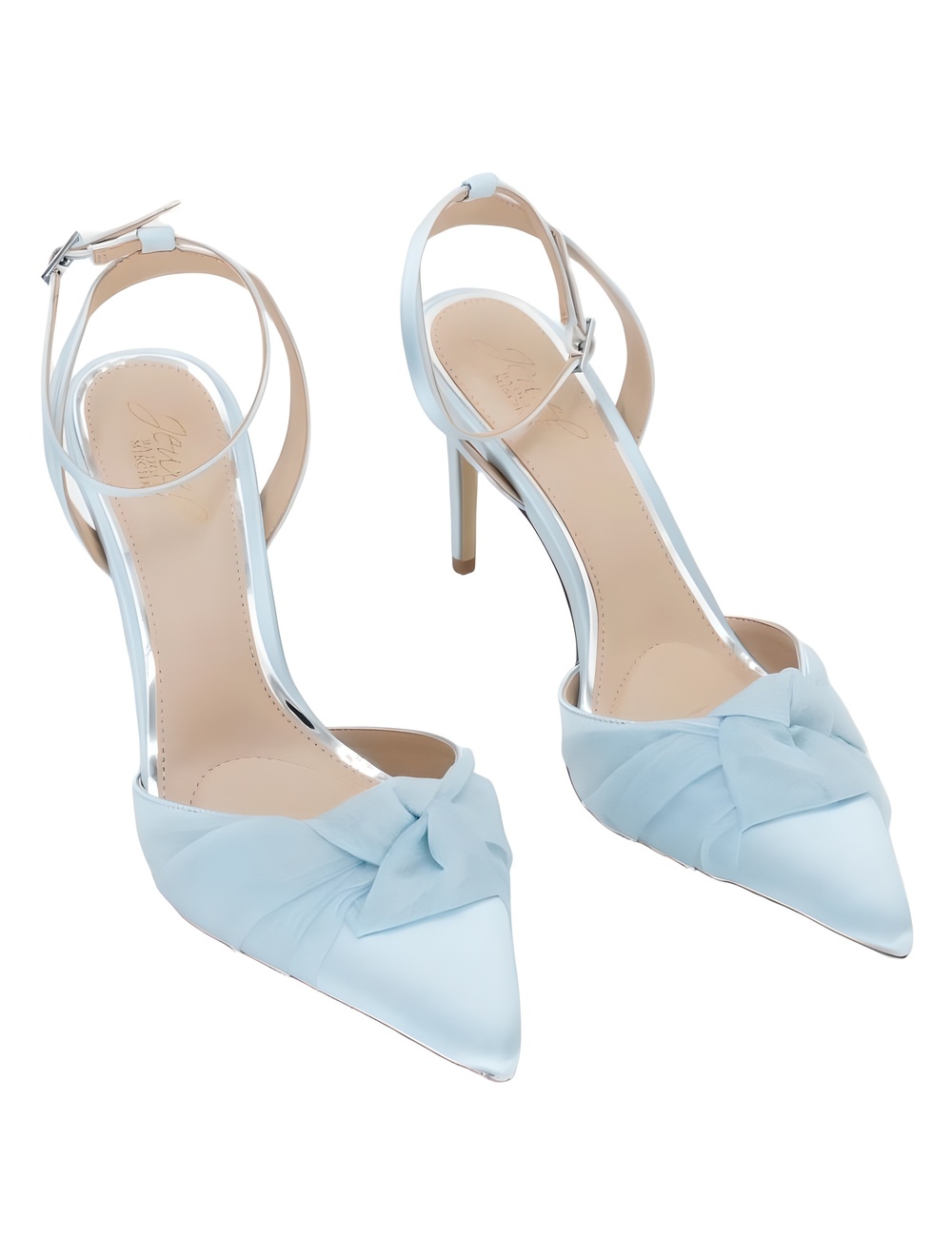 Jewel Badgley Mischka Womens Federica Sky Blue Satin Sandals Size 9